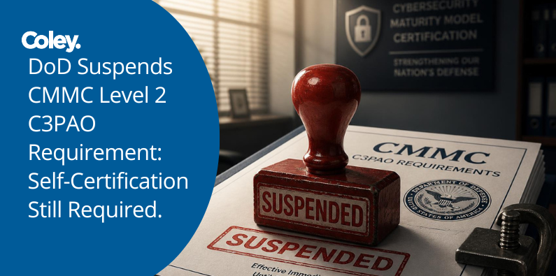 CMMC-C3PAO-Suspended CMMC Level 2 Suspended Stamped on official document